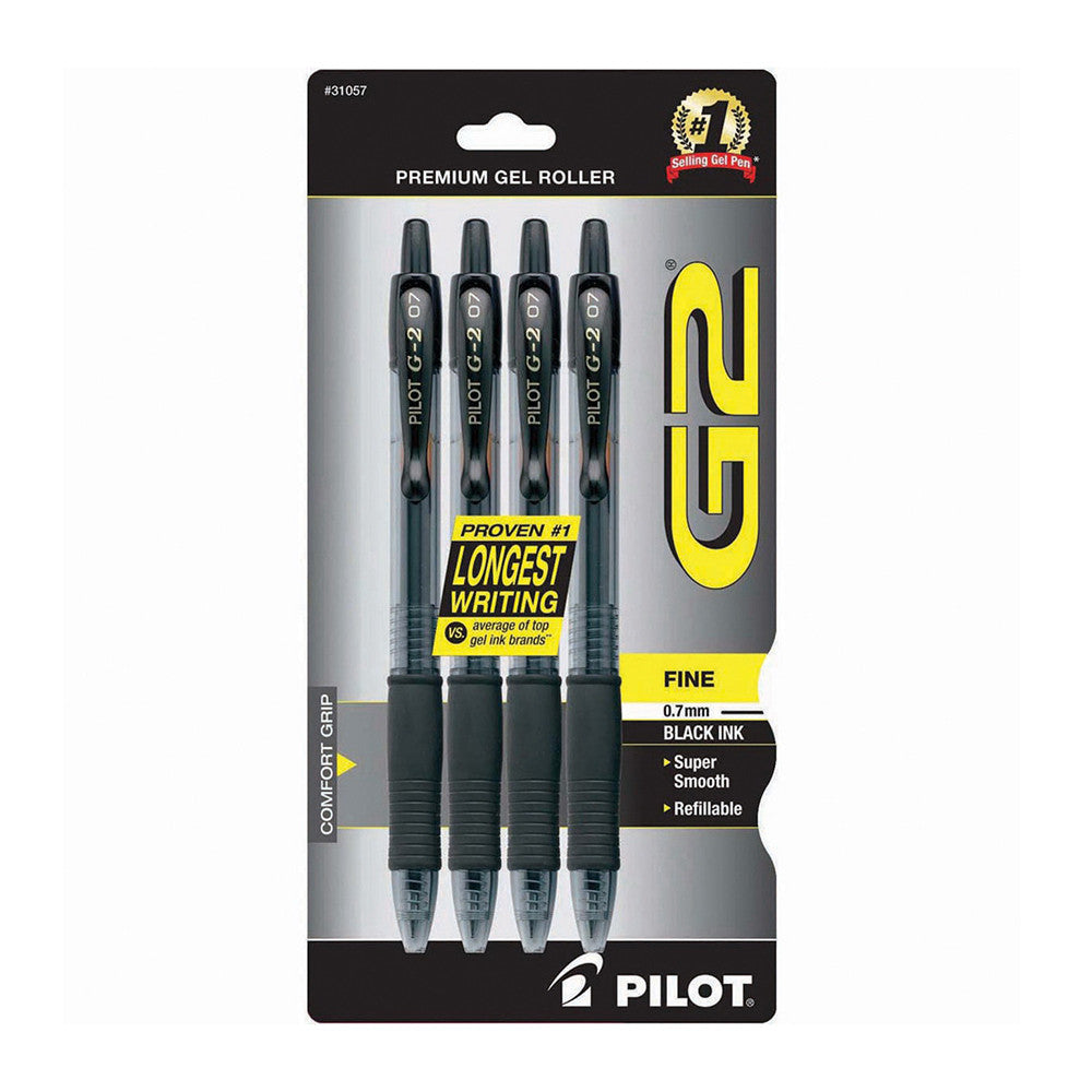Pilot G2 Premium Retractable Gel Ink Roller Ball Pens, Fine Point, Black